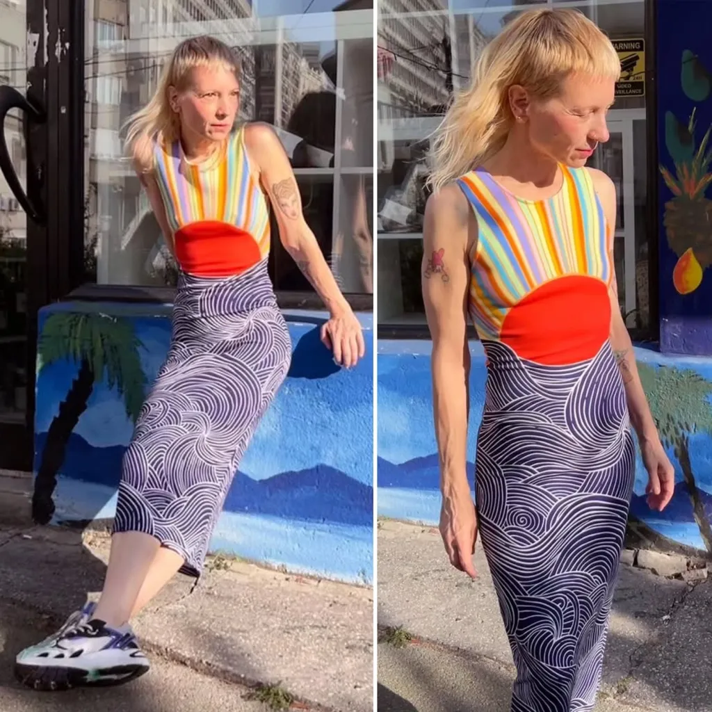 NWT Mara Hoffman Misun Rising Sun Midi Dress Size Medium - Image 4