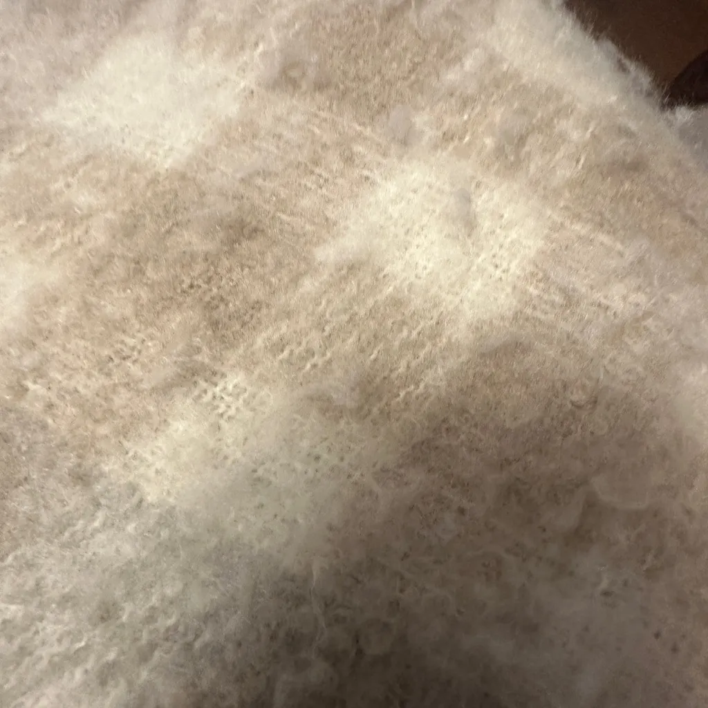 MAP from Mexico Cozy Striped Fringe Poncho Cape Wrap Sweater Gray - Image 7