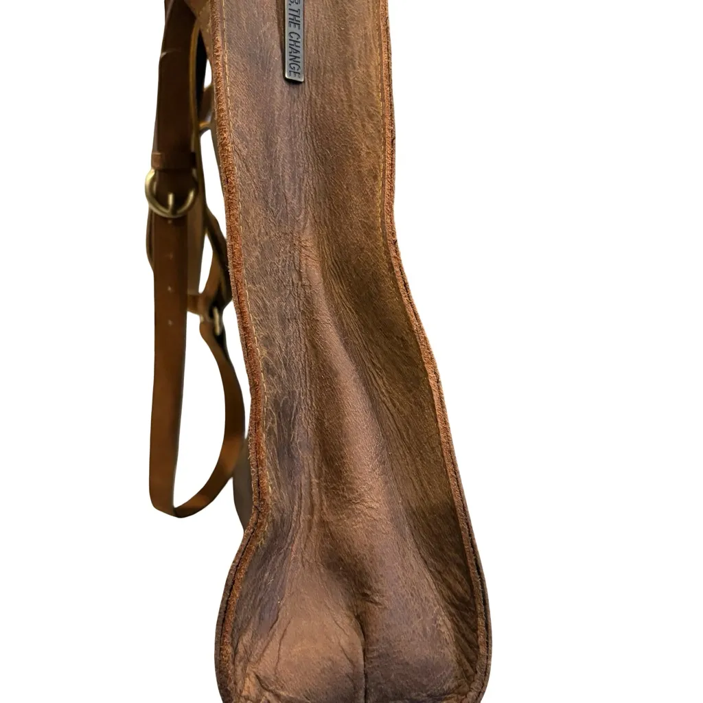 Le Papillon Large Brown Leather Tote - Image 11