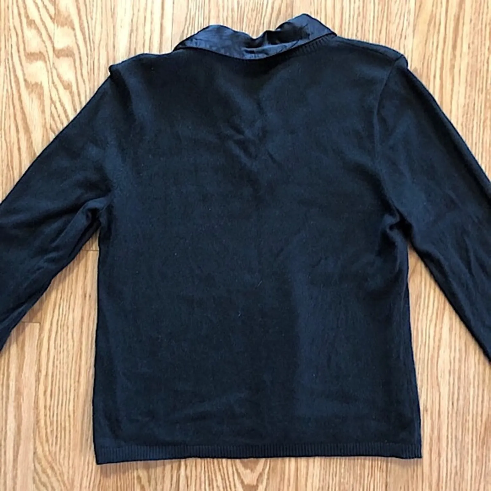 Charter Club Silk Angora Black Collared Blouse Womens Large - Image 9