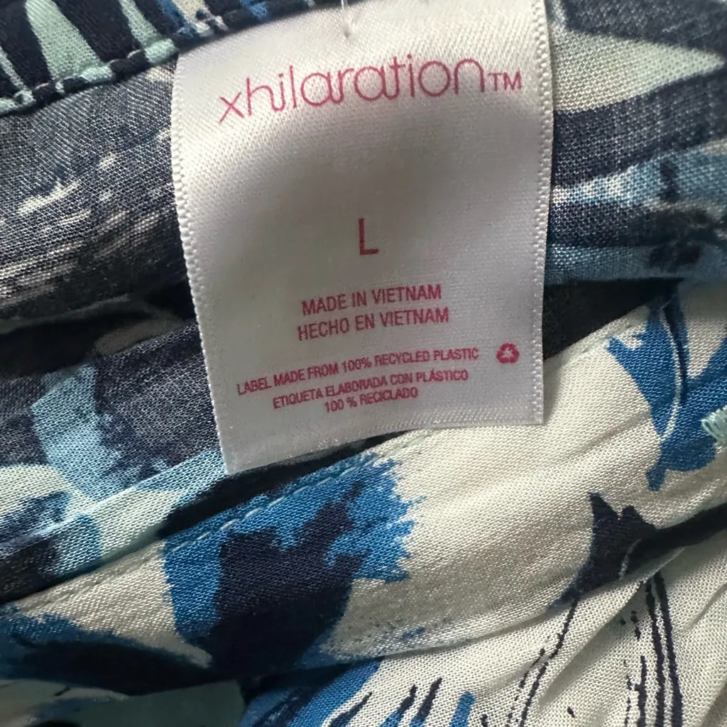 Xhilaration Women’s Short Sleeve Swim Cover Tropical Blue Large NWT - Image 5