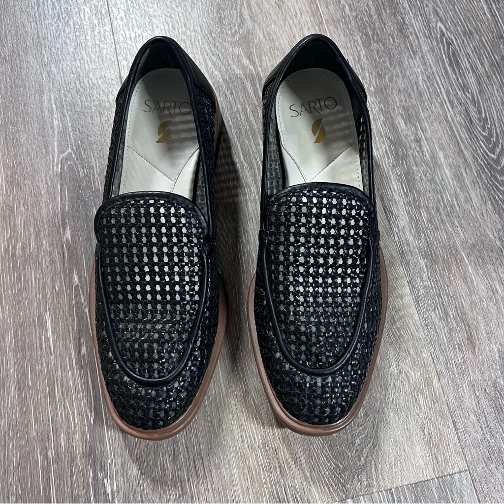 Anthropologie Franco‎ Sarto woven loafers black - Image 4