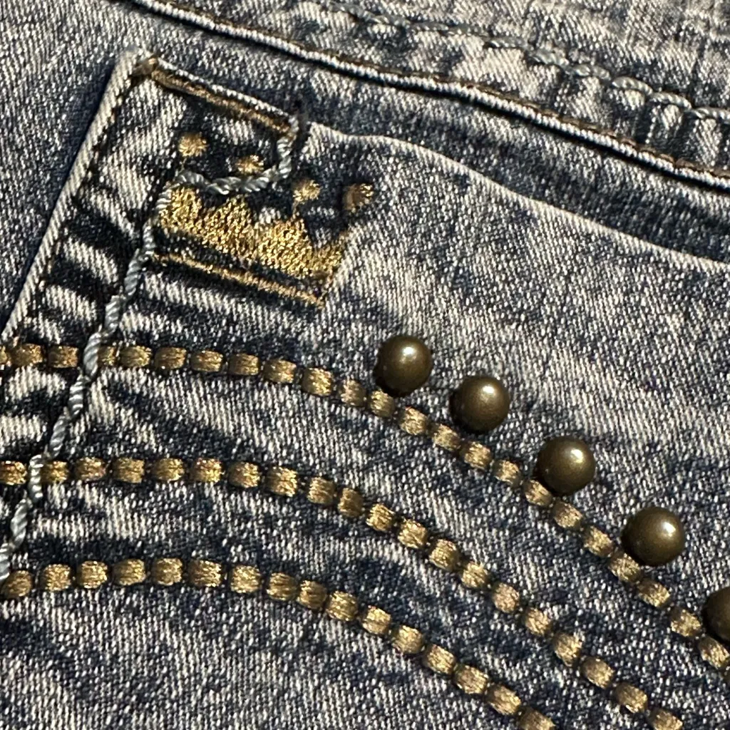 90s vintage gaucho capri wide leg jeans size 13 low rise Blue - Image 5