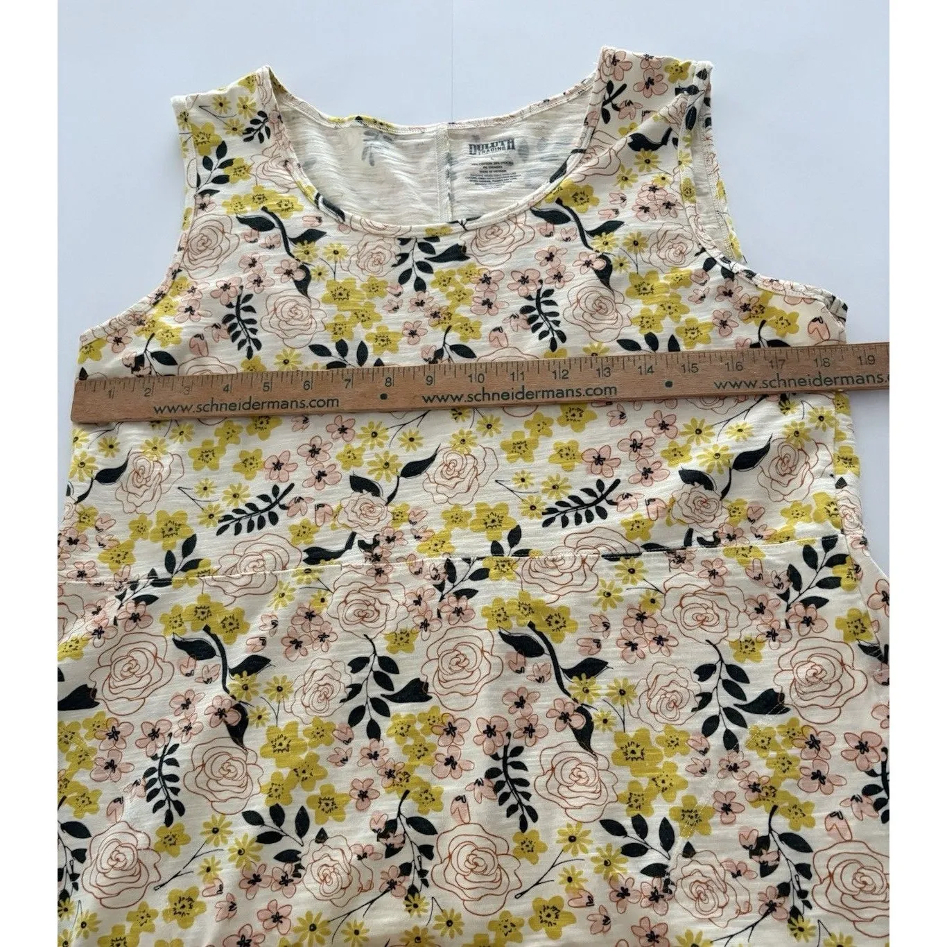 Duluth Trading Co Maxi Dress Womens L Yellow Floral Prairie To ‘n’ Flow High Low Size L - Image 11