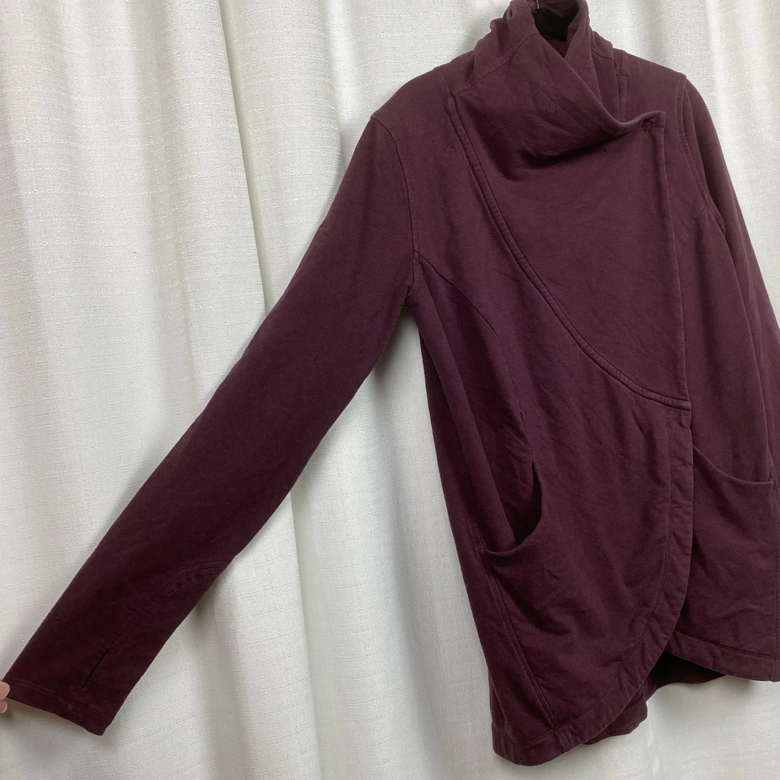 Lululemon  Heathered Bordeaux That’s A Wrap Button Jacket Sz.10 - Image 10