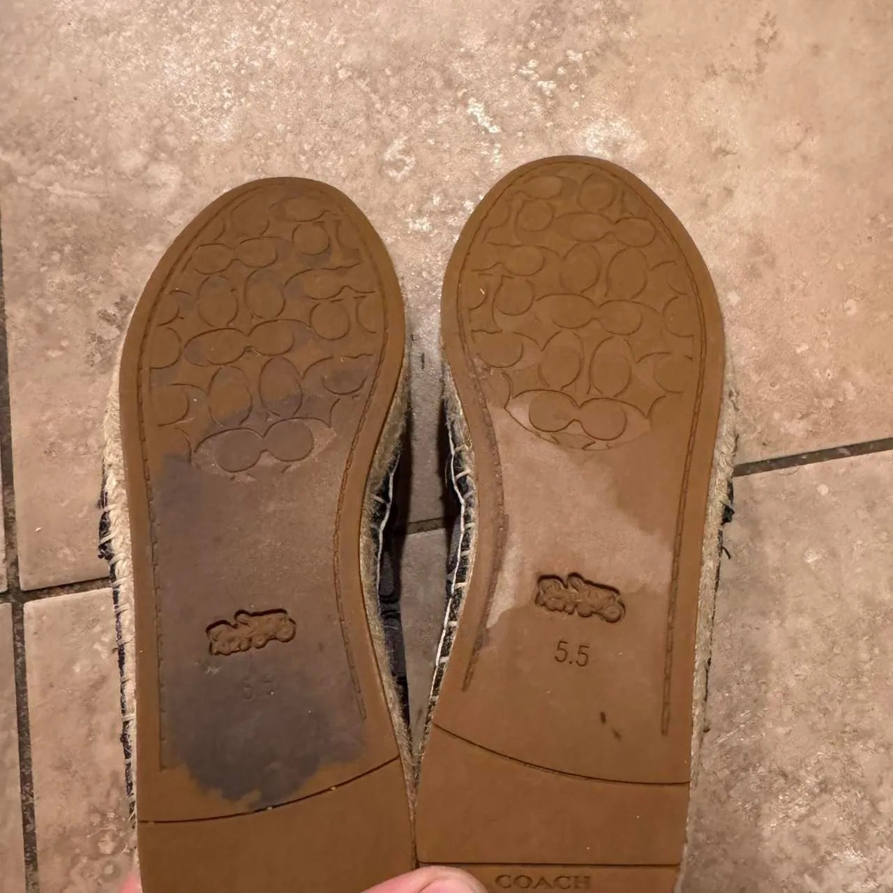 Coach Women's Black and Grey Espadrilles Size 5.5 - Image 4