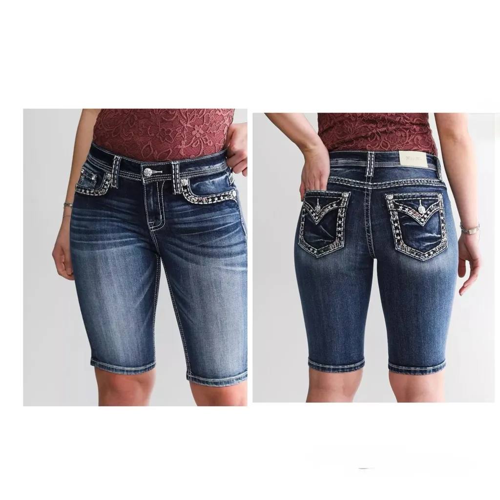 Miss Me Blue Denim Jeans Shorts 32 - Image 2
