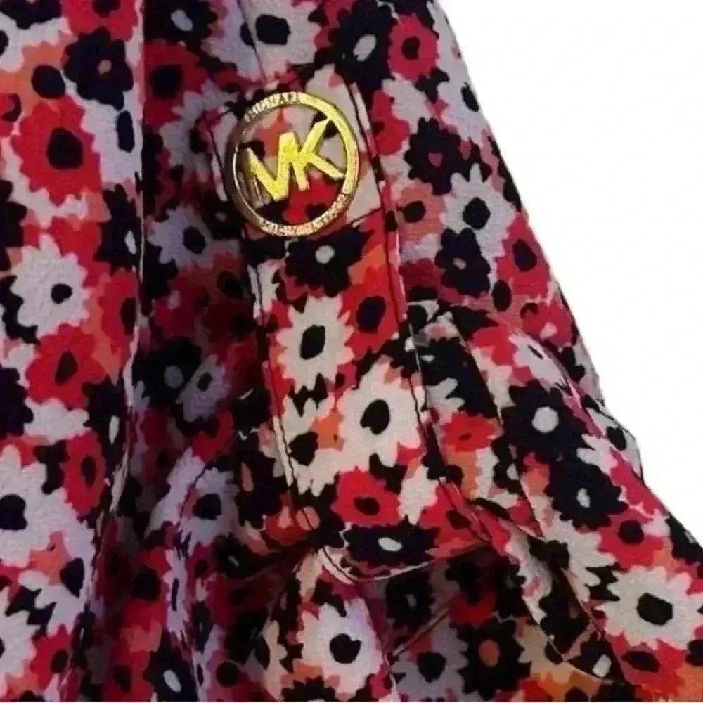 Michael Kors Women's Floral Peasant Blouse Multicolor Size M - Image 8