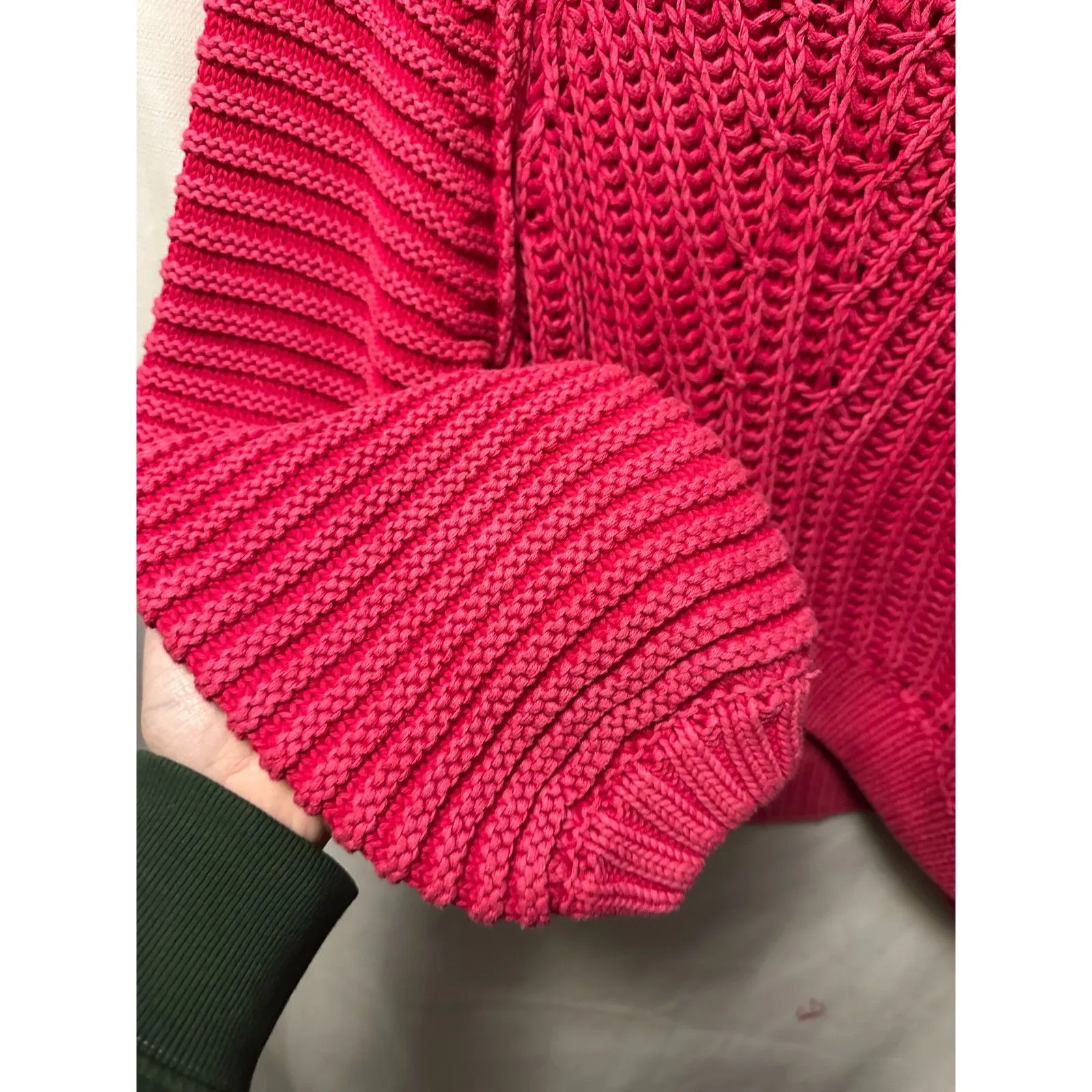 Free People Candy Blossom Cable Knit Mock Neck Size Medium - Image 3