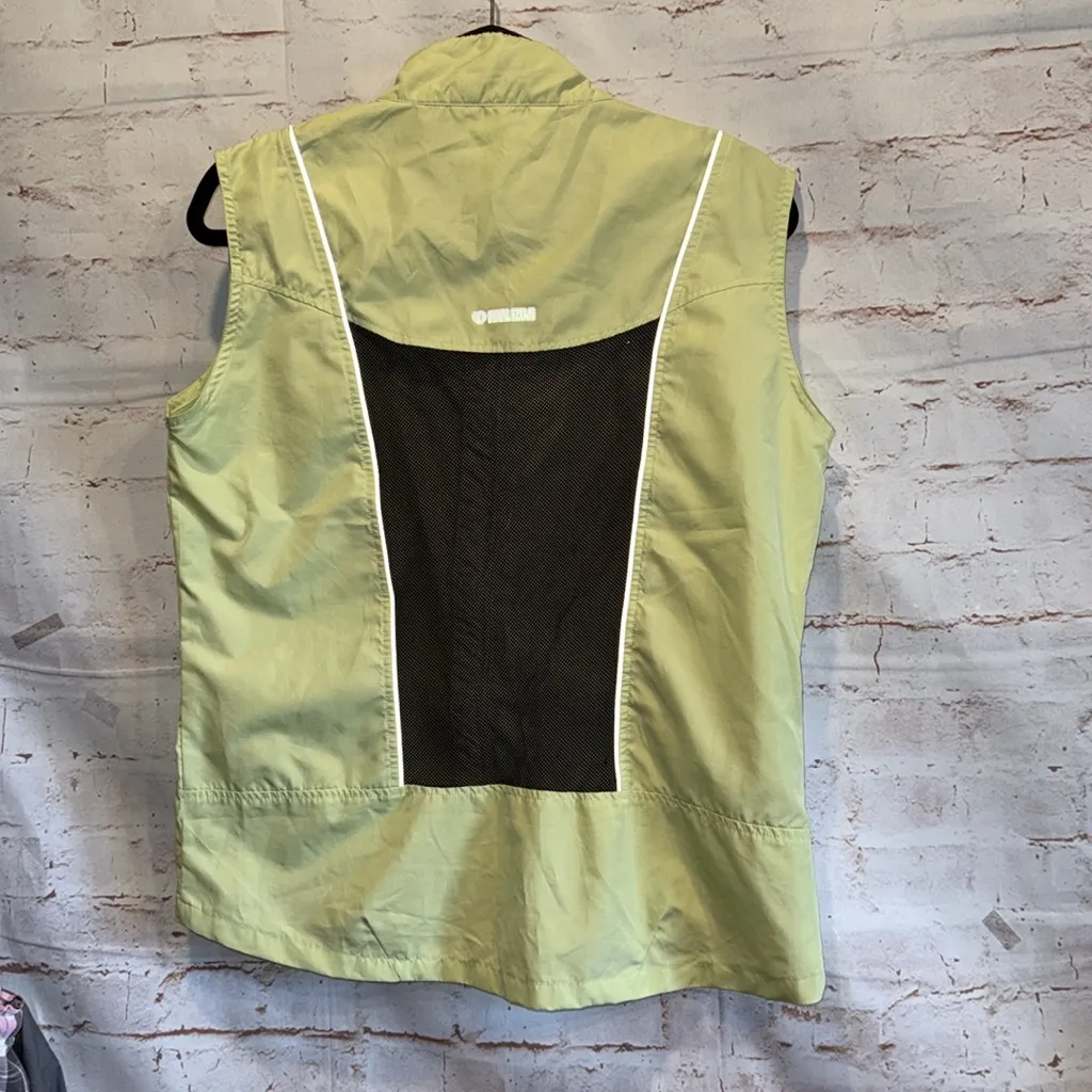 Pearl Izumi Green Sleeveless Zip-Up Vest cycling lightweight reflective L - Image 4