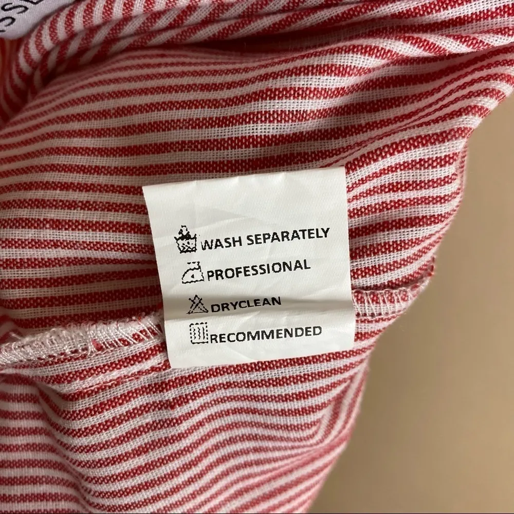 Misslook Medium 90’s Women’s Striped Red & White Pants Island Vacation Tapered - Image 7