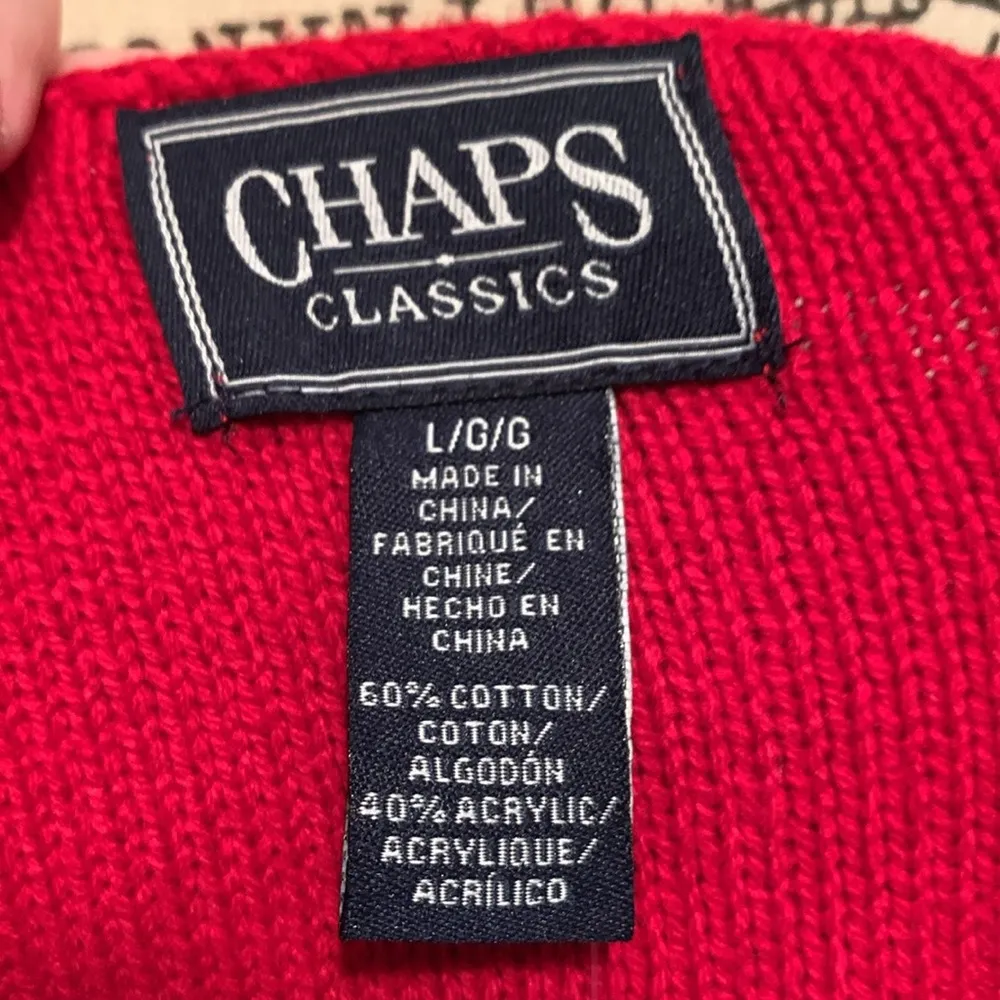 NWT Chaps sz L vneck sweater red - Image 9