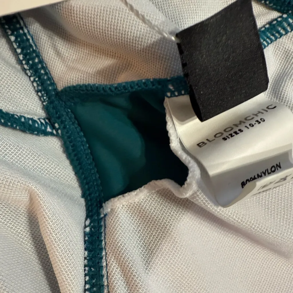 NWT BloomChic Teal Backless One Piece Swimsuit Blue Size 16 - Image 9