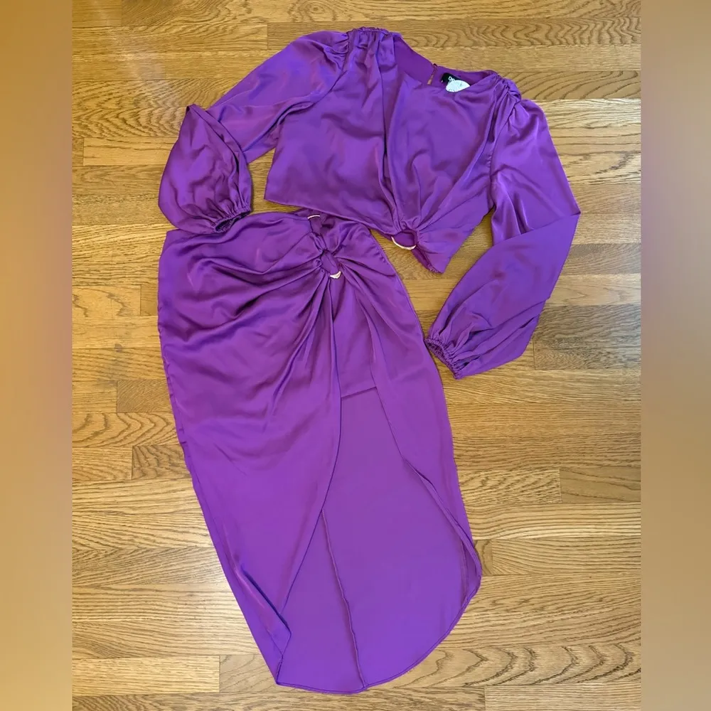 DO+BE Purple Blouse with Ring Detail size M - Image 12