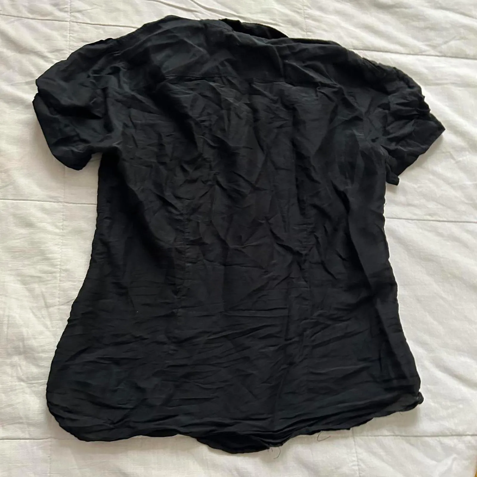 Gap Y2K silk blend Black button up shirt Size 0 - Image 6