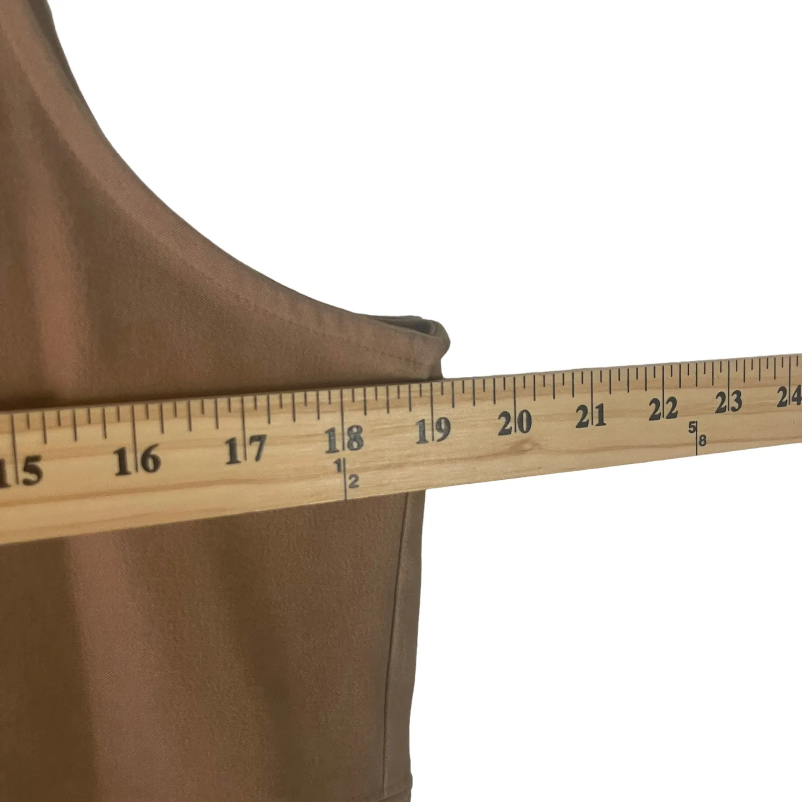 Casual Corner Annex Vintage 90s Women's Size Large 12 Faux Suede Tan Maxi Dress‎ Brown - Image 9