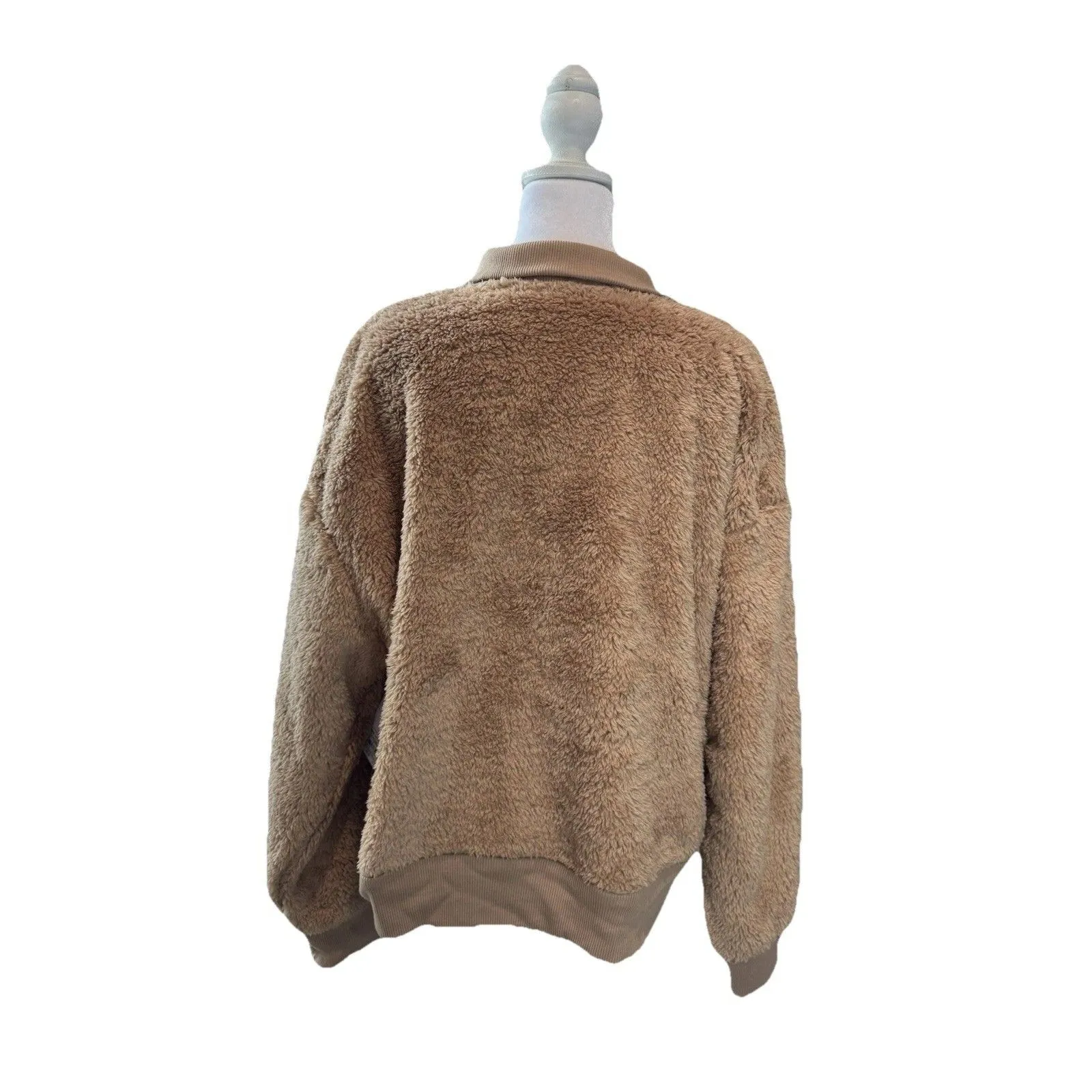 New Women's Sonoma Goods For Life Pullover Size XXL Beige Cozy Quarter Zip - Image 8
