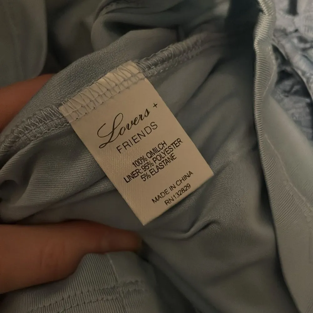 Lovers + Friends x Revolve Blue Lace Halter Knee Length Dress Size S - Image 7