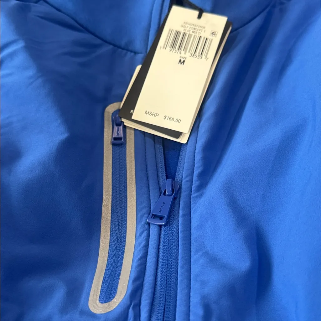 NWT $168 RLX Ralph Lauren Women's Tech Terry Full Zip Vest IN  New Iris Blue - Image 6