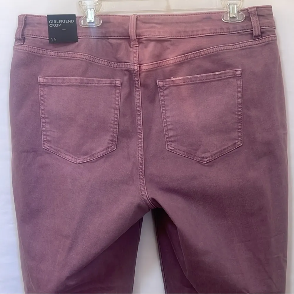 LANE BRYANT 1094741 Light Purple Pink Girlfriend Cropped JEANS $70 NWT 16 - Image 3