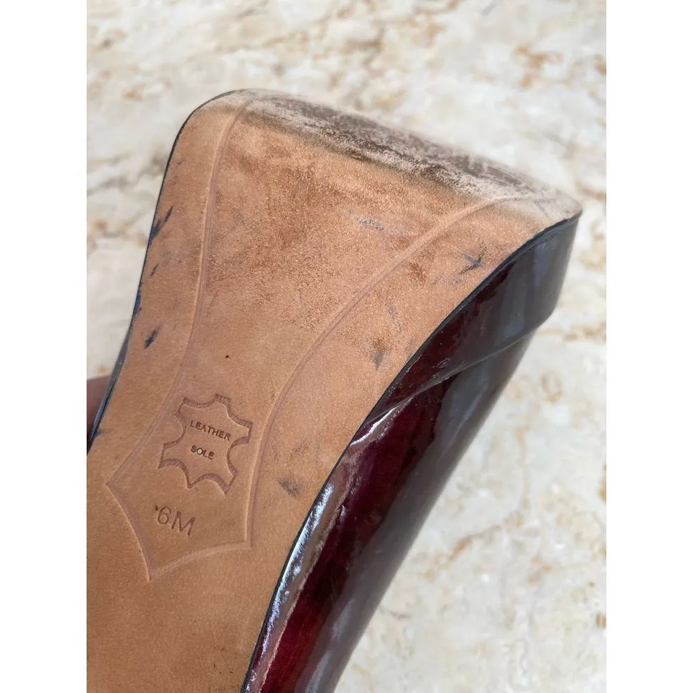 Joan & David BURGUNDY PATENT Platform Heel size 6 - Image 10
