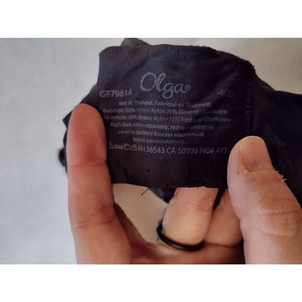 Olga size 40D Cloud 9 Lace Underwrite Contour Bra Black - Image 3