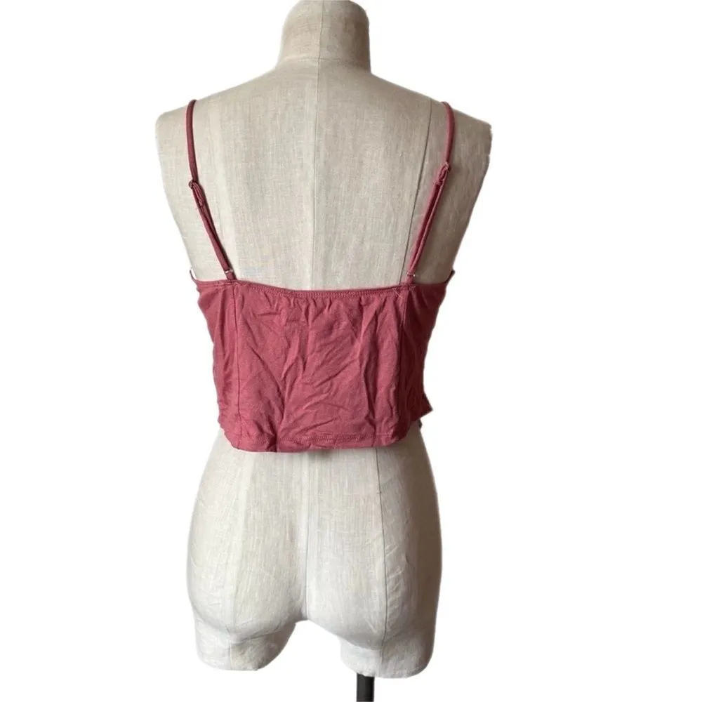 Urban Outfitters Hopeless Romantic Lace-Trim Flyaway Cami in Pink Size Large - Image 6