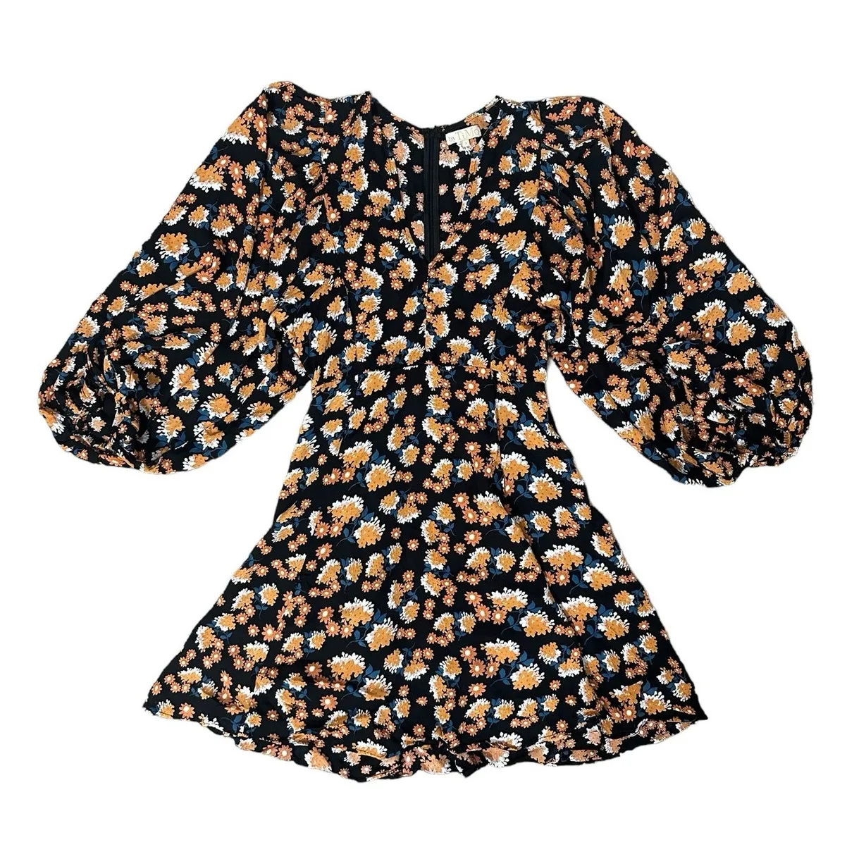 byTIMo Mini Dress Poppy Field Puff Sleeve Black - Image 2