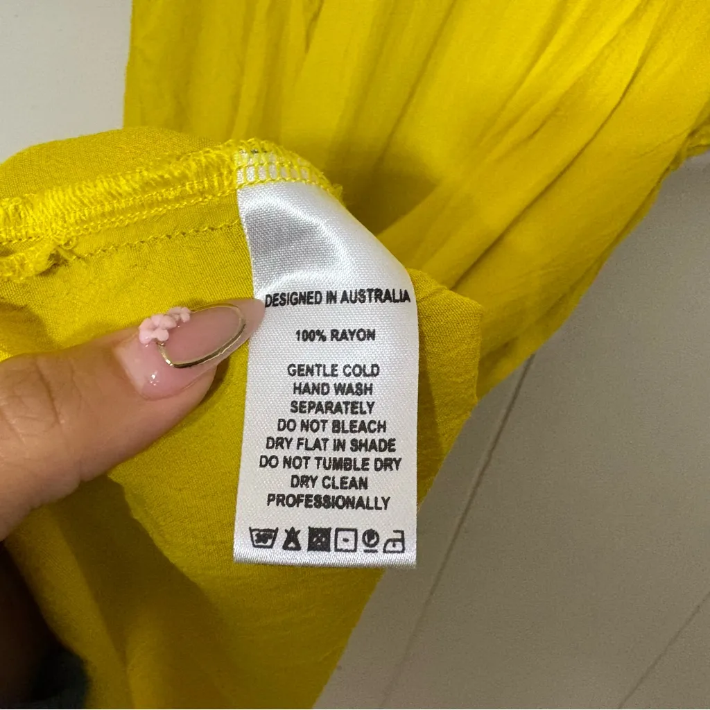 SWF Plunge Maxi Dress Citrus Chaos Yellow Size M Kimono Style, Chic Resortwear Size M - Image 6