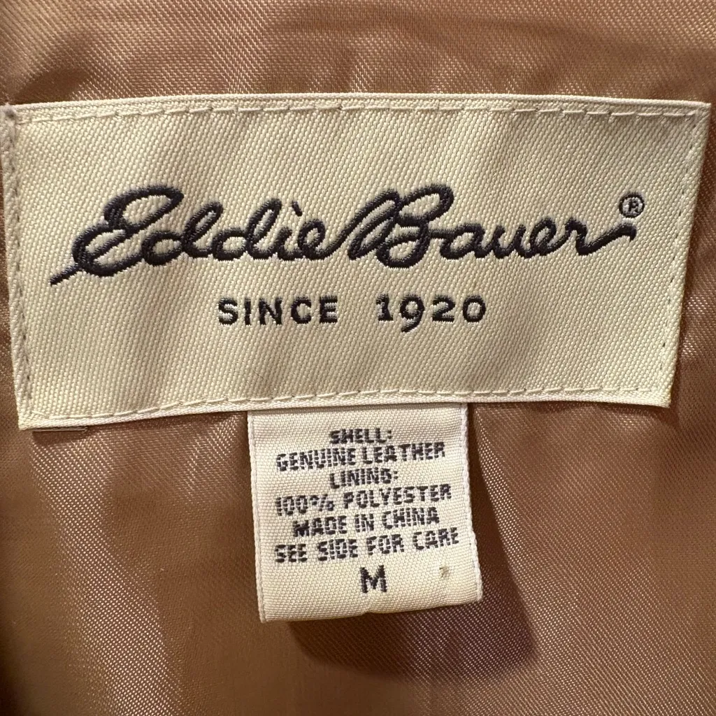 Eddie Bauer Women's Beige Suede Jacket Medium - Image 3