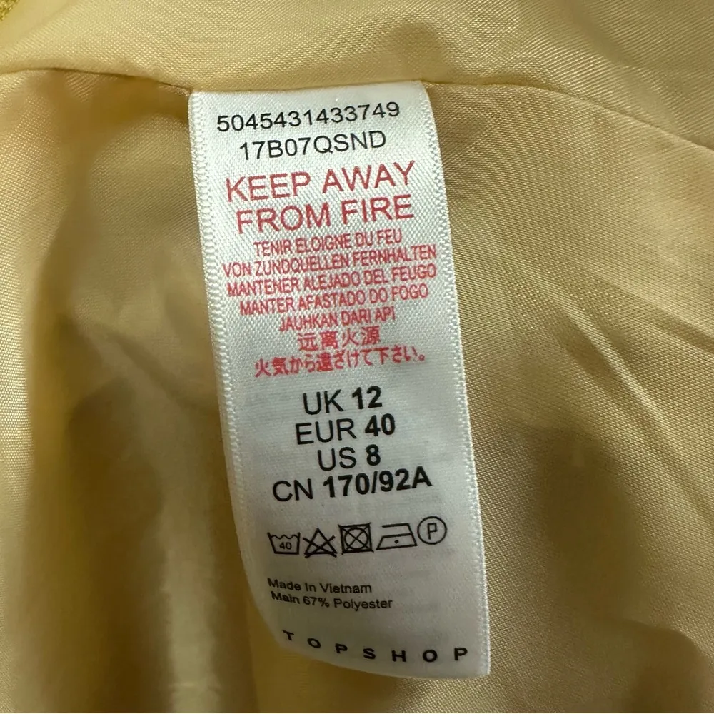 Topshop Short Trench Peacoat Belted Viscose Blend Coat Jacket Womens 8 - Image 11