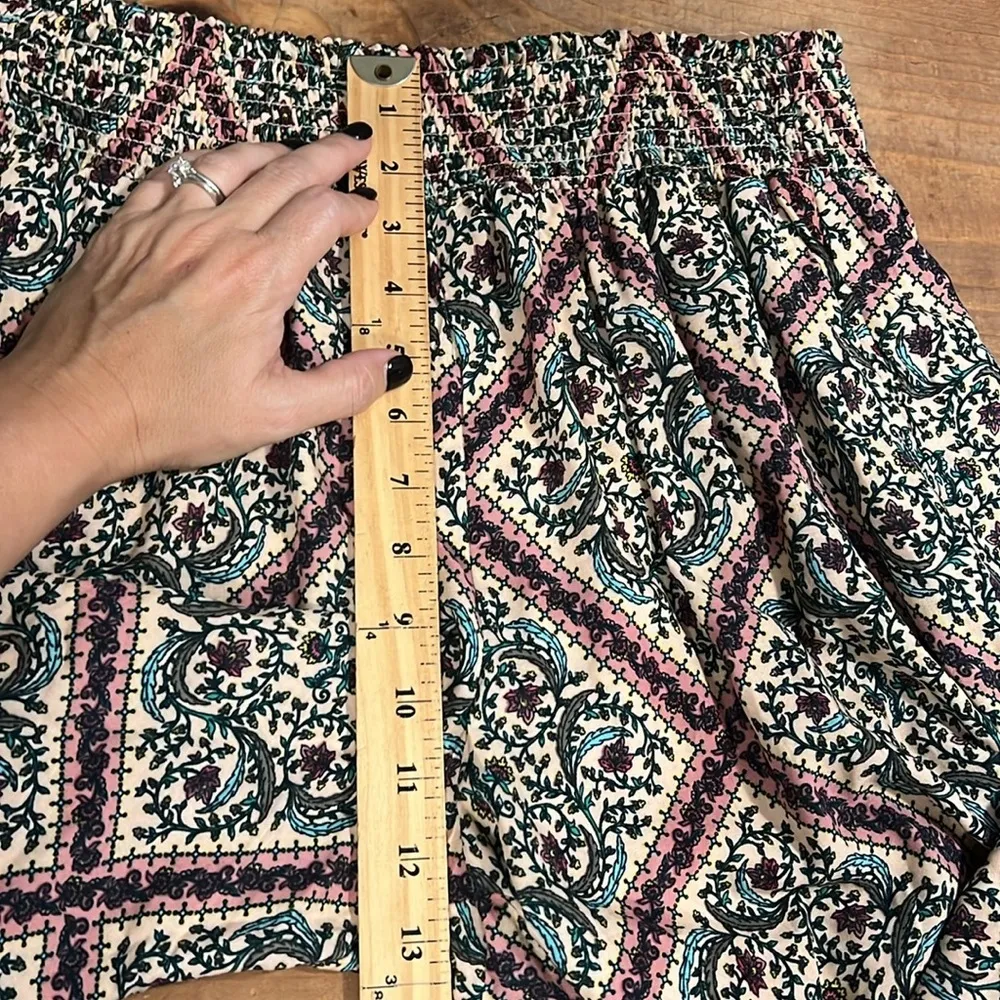 Wonderly plus size Spanish Villa border print floral pants slit on side of legs - Image 7