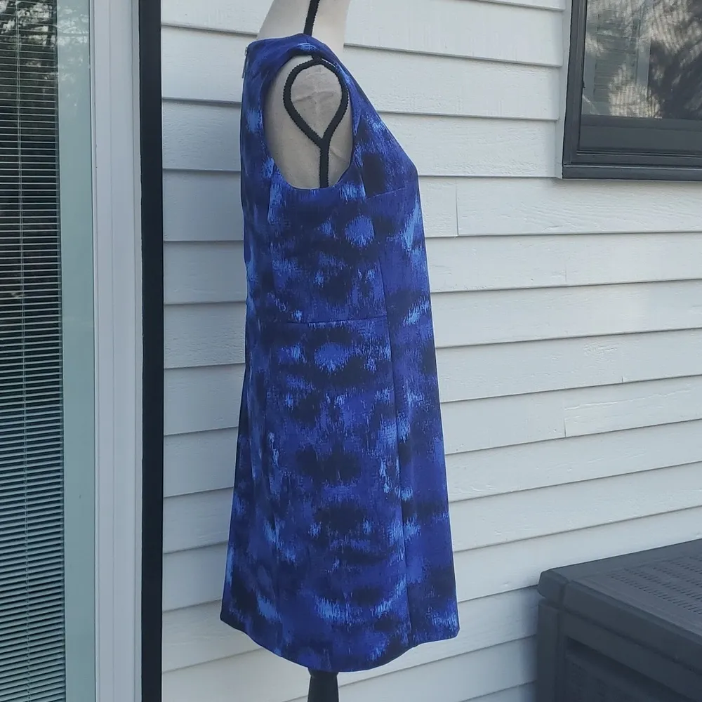 Michael Kors Blue Gommet Neckline Sleeveless Sheeth Dress - Image 4