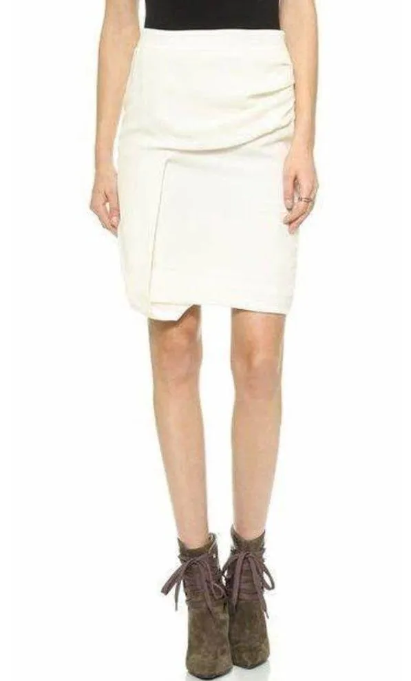 IRO Brooke Ivory White Draped Front Skirt Size L - Image 2