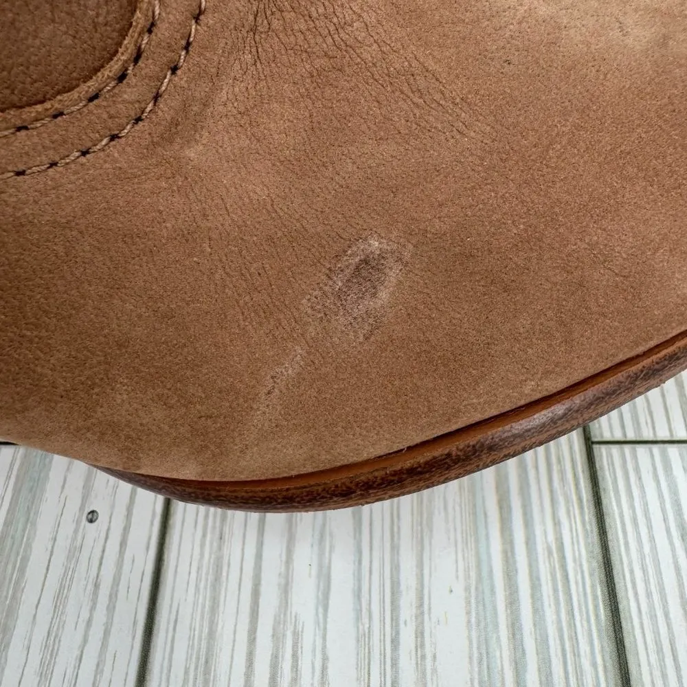 Frye western ankle boots brown nubuck leather side zip 8.5 - Image 11