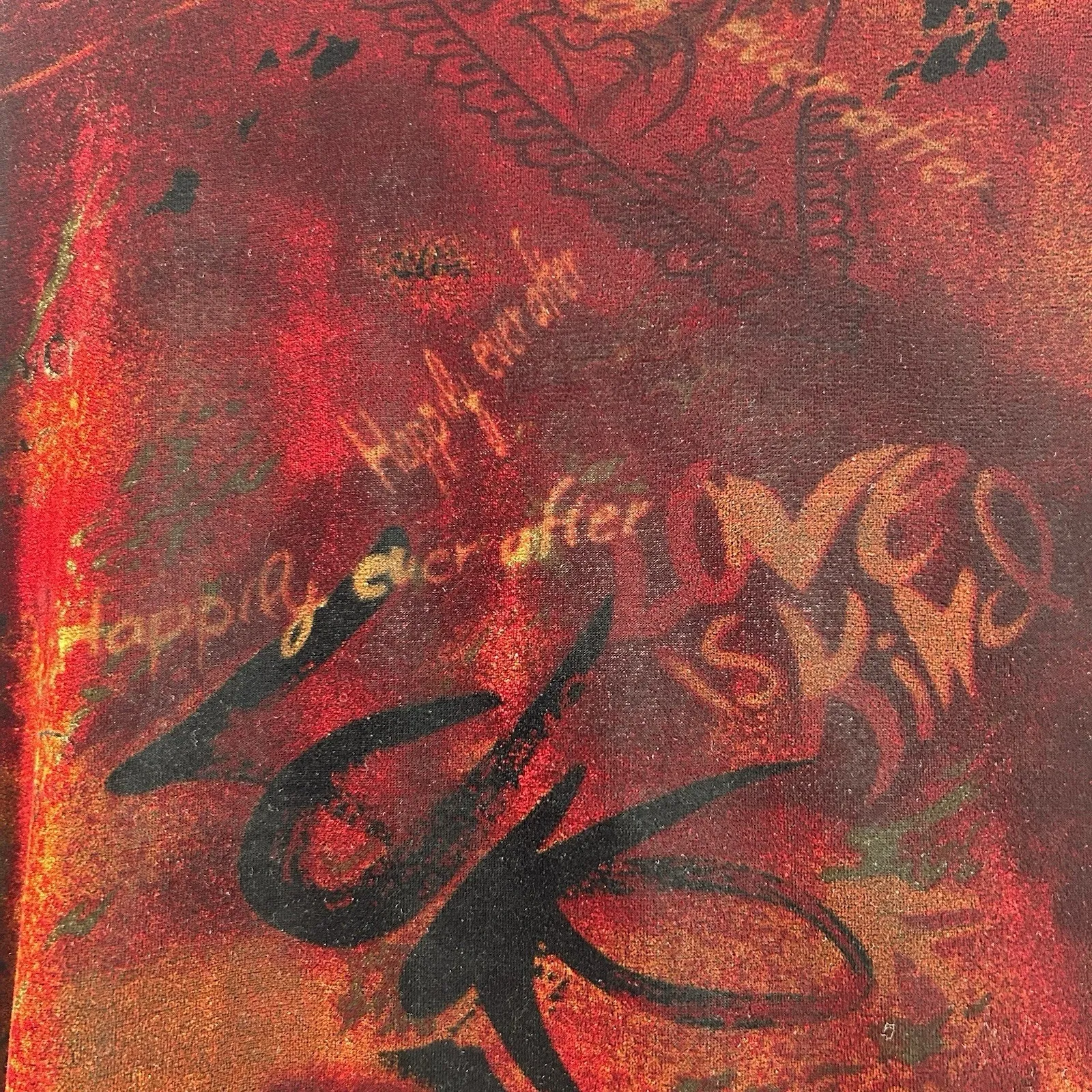 Vintage Chicos 3 Size XL Y2K Velvet Velour Top Red Orange Boho Artsy Long Sleeve - Image 6