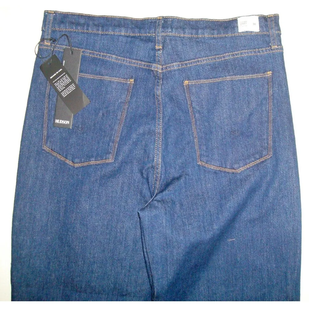 New Womens Designer Hudson Jeans 31 NWT High Rise Zoeey Straight Deep Blue Dark - Image 5
