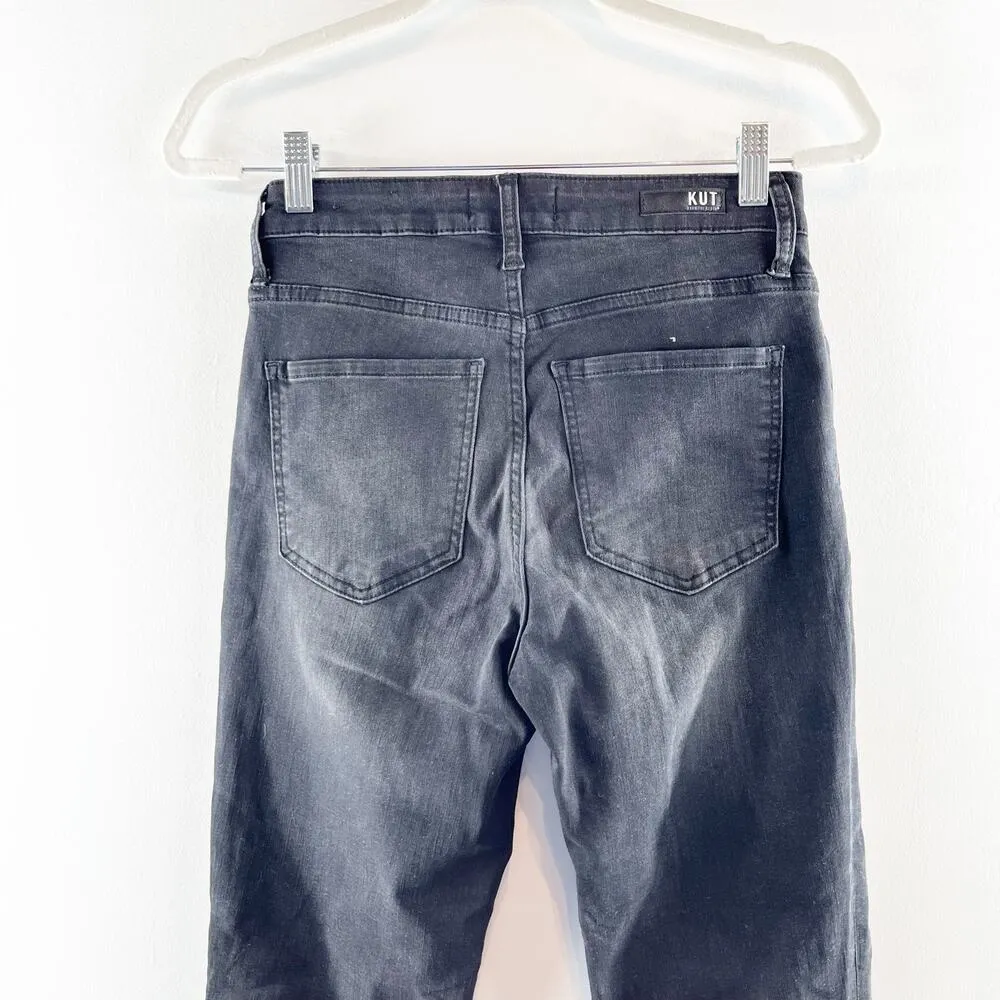 Kut from the Kloth Fab Ab Rachel High Rise Button Fly Mom Jeans Black 0 - Image 9