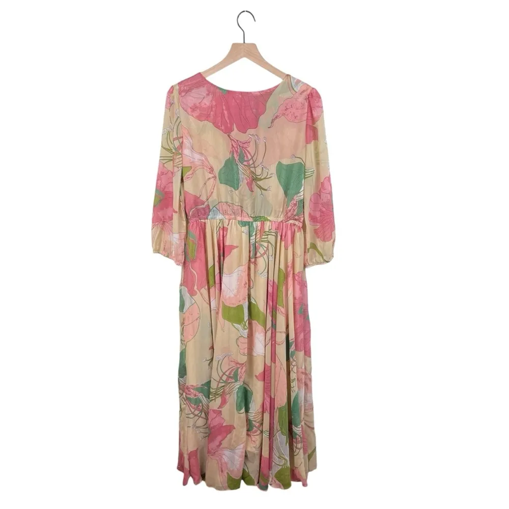 NEW Chicwish Spring Scenery Floral Maxi Dress Pink Nude Women's Size XXL - Image 3