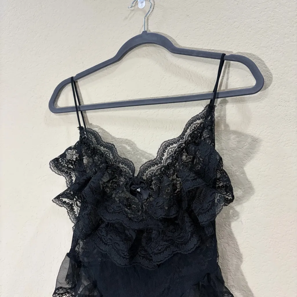 Midnight Hour Lace Lingerie Bodysuit Sz M Womens Sexy Vacation Honeymoon Goth - Image 2