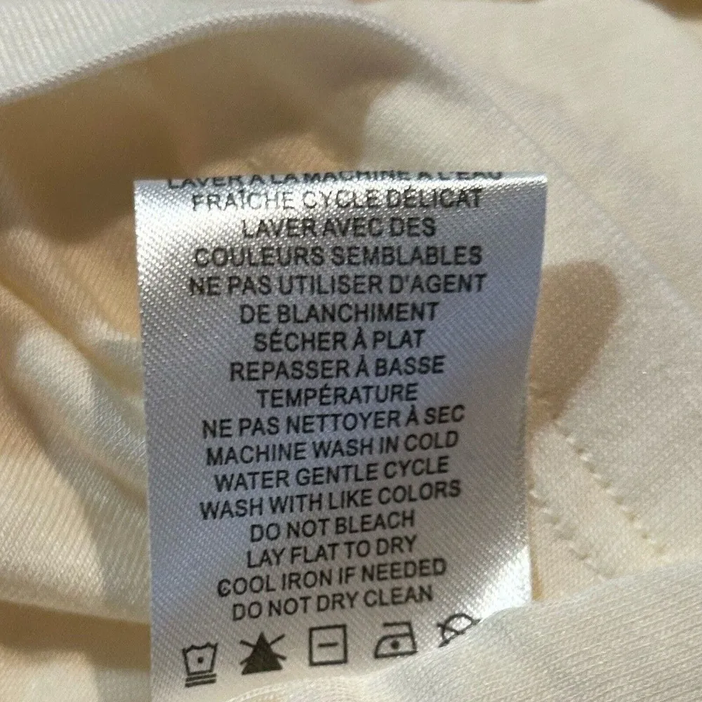 House of Harlow 1960 Cream Knit Ruffle Flutter Sleeve Knee Length Midi Dress L - Image 15