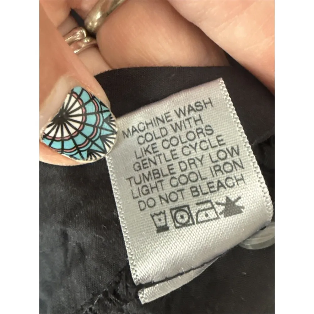 Xirena Suri Dress Black Size Medium ll Tie Front Shirtdress Ruffle Long Sleeve - Image 7