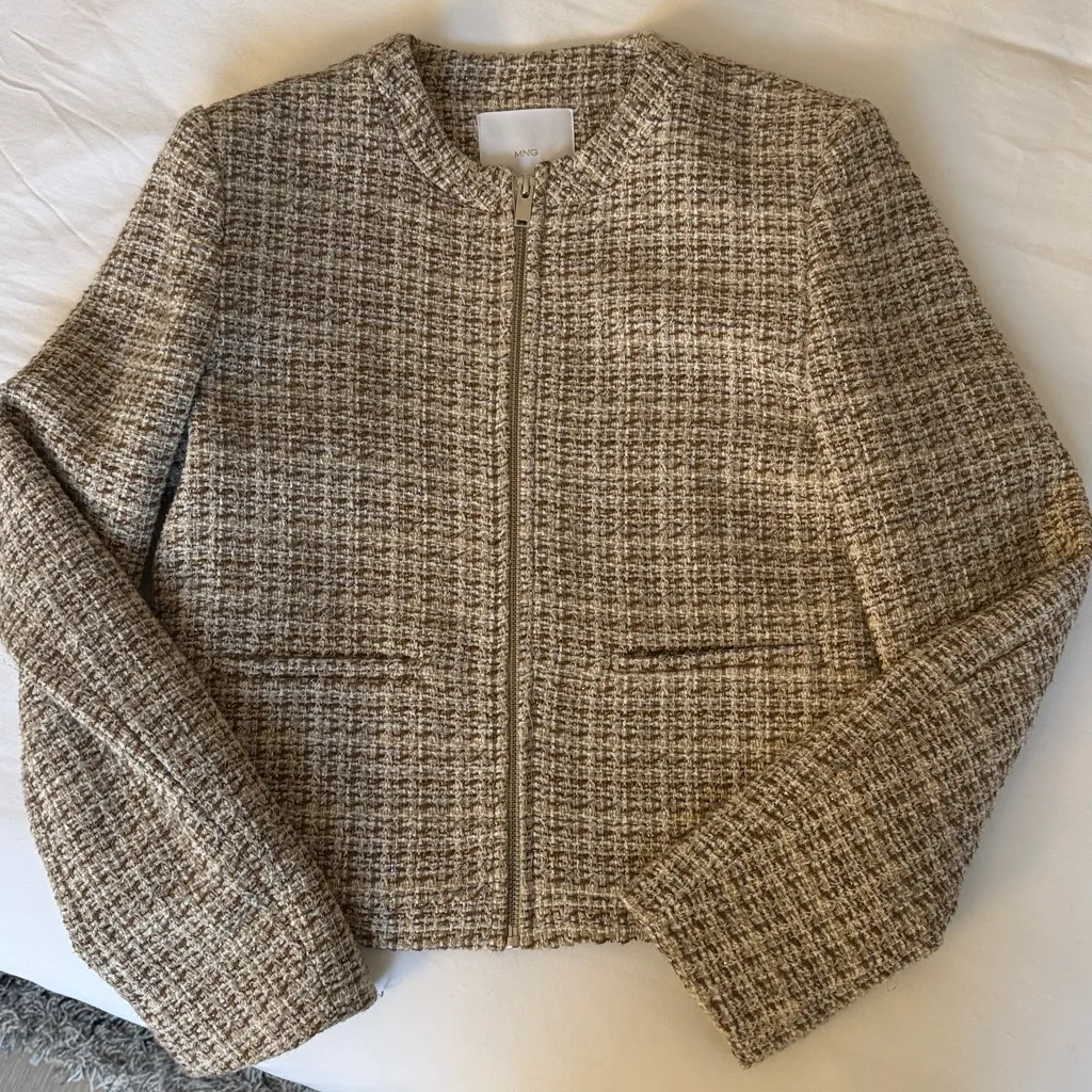 Mango Tweed Brown & Cream Jacket - Image 5