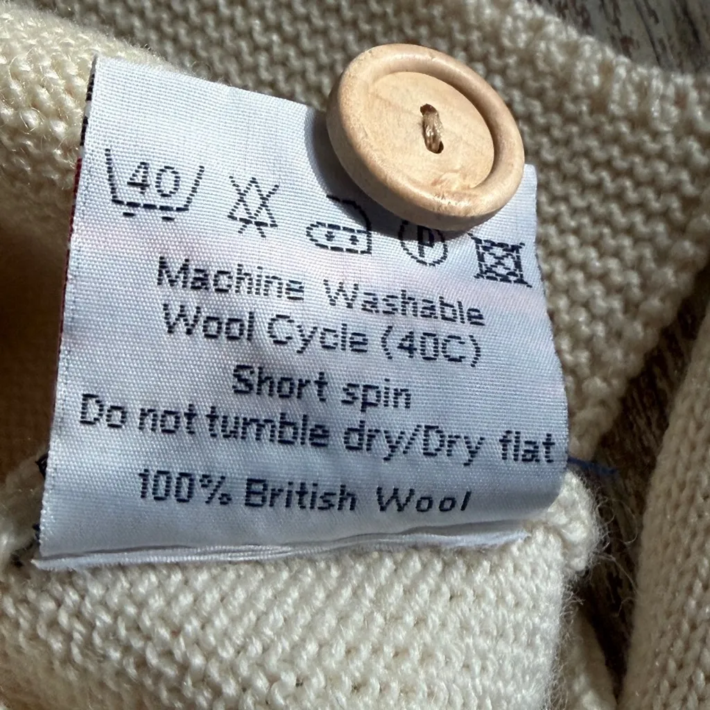 WoolOvers British Cream Wool Cardigan Button - Image 12