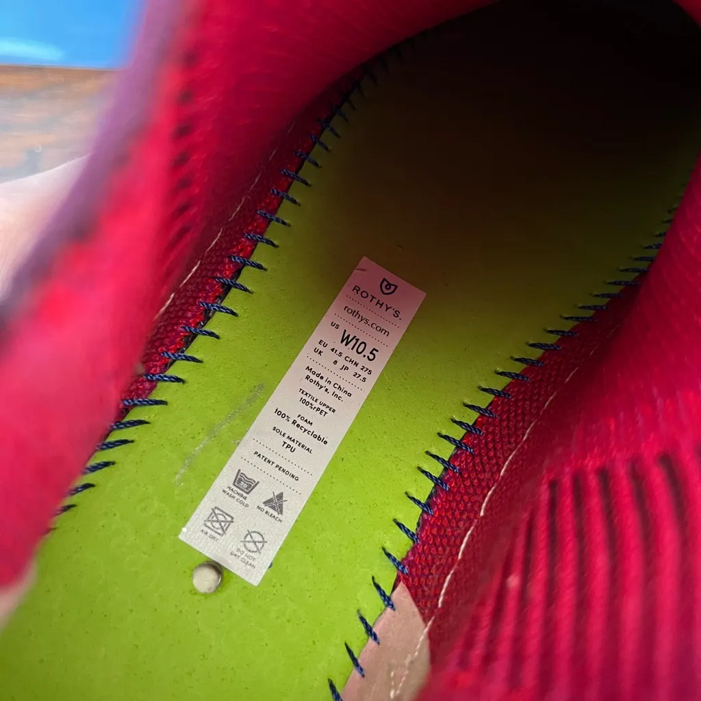 Rothy’s The Chelsea Berry Knit High Top Sneakers Pull On Shoes Size Women’s 10.5 Purple - Image 11