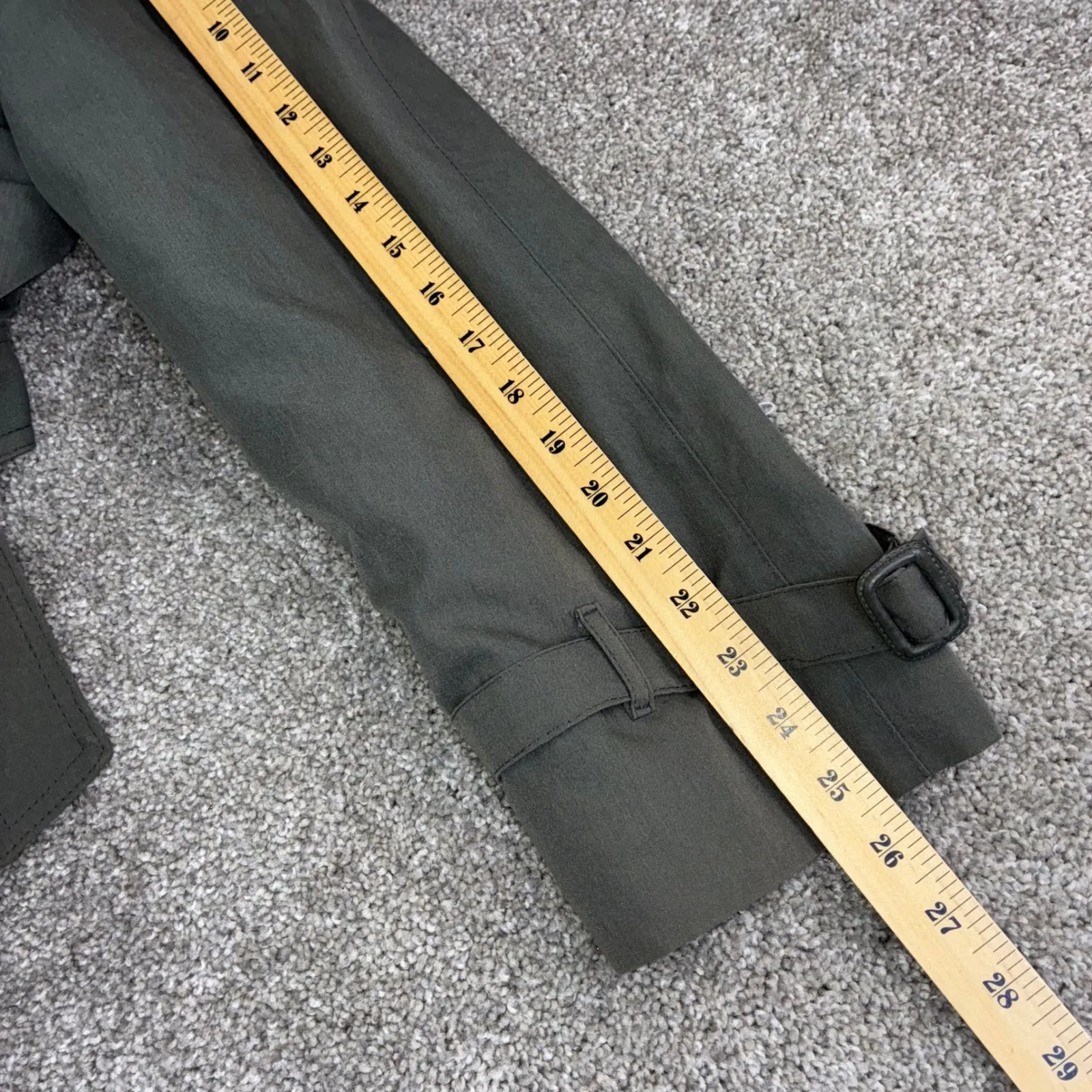 London Fog Womens 6 Trench Coat Classic Double Breasted Belted Green USA Vintage - Image 10