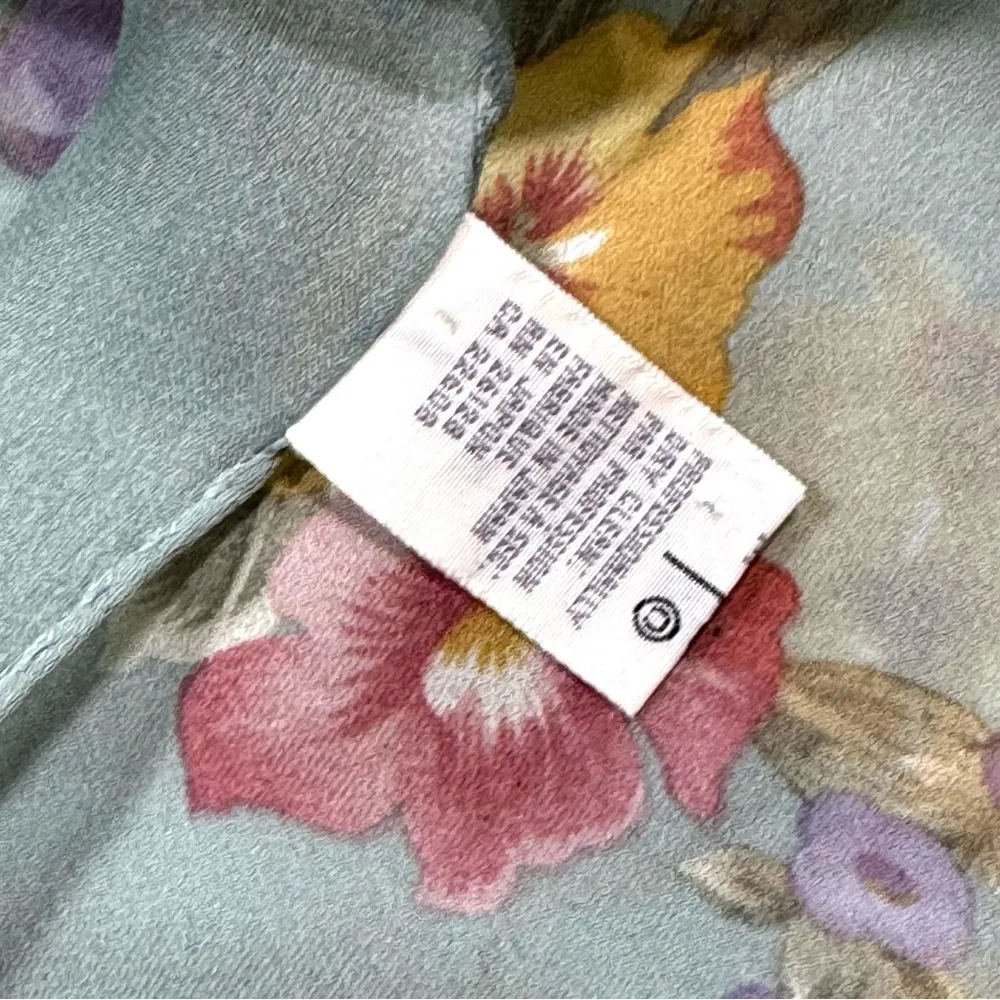 Vintage Echo Light Blue Floral Semi Sheer Scarf - Image 6