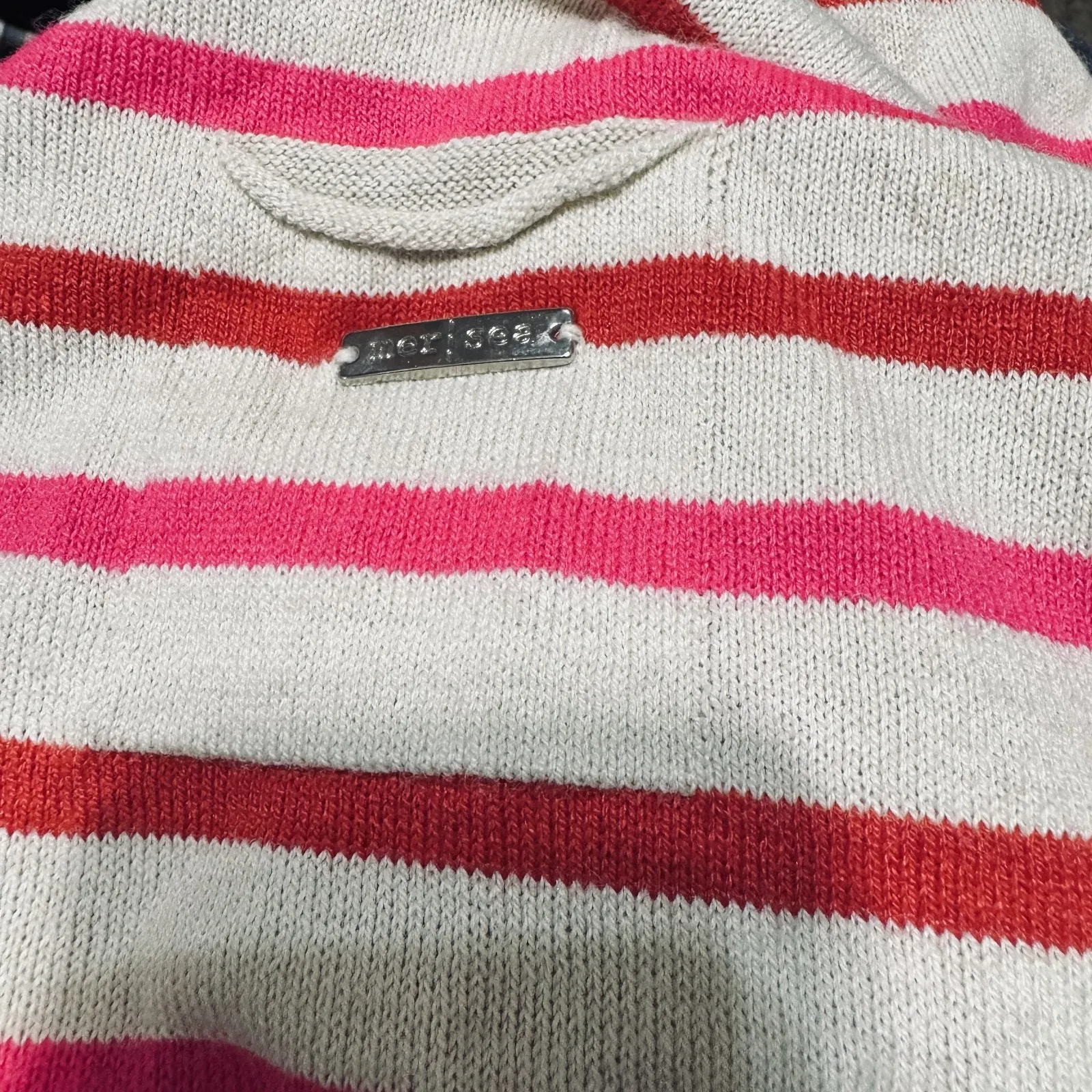 Mersea Striped Oversized Pullover Sweater sz P/Small Catalina Candy Cane Red - Image 11