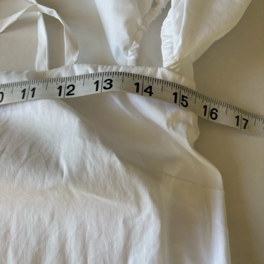 White House black market Indie cold shoulder blouse white tiered ruffle sleeve 4 - Image 10