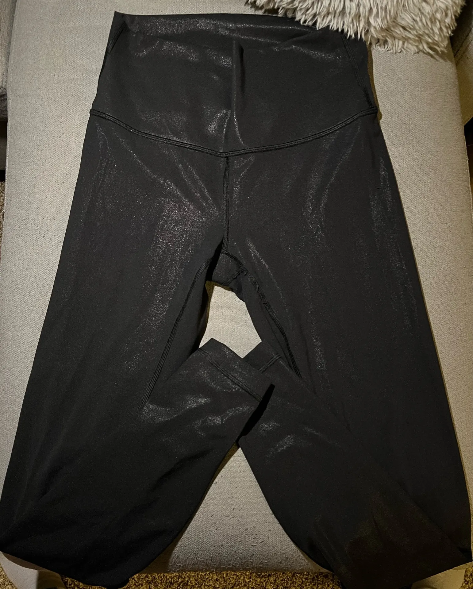 Shiny Black Lululemon Leggings - Image 2